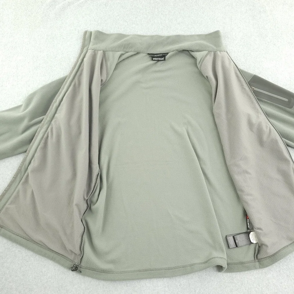 Marmot Reactor Polartec Jacket Mens L Green Fleece Full Zip Stand Collar Hiking